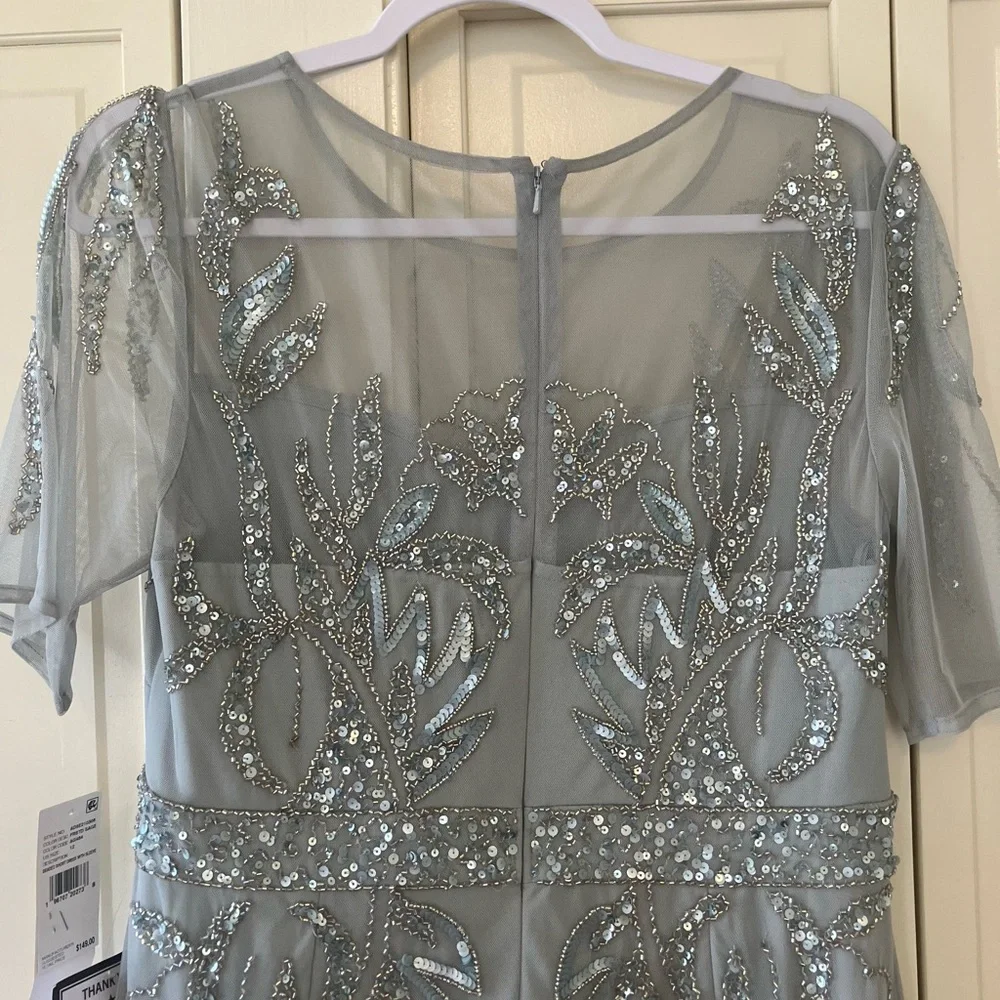 Adrianna Papell Frosted Sage Embellished Dress - Picture 6 of 8